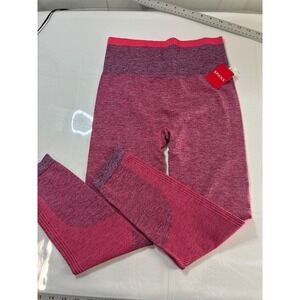 Spanx Look At Me Now Seamless Leggings Pink Purple Space Dye High Rise Womens